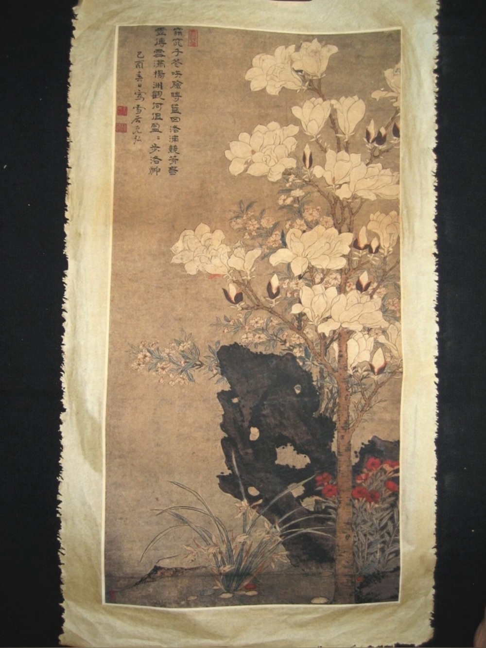 Old Chinese Antique painting about Flowers Tree On Rice paper By Sun Kehong 孙克弘
